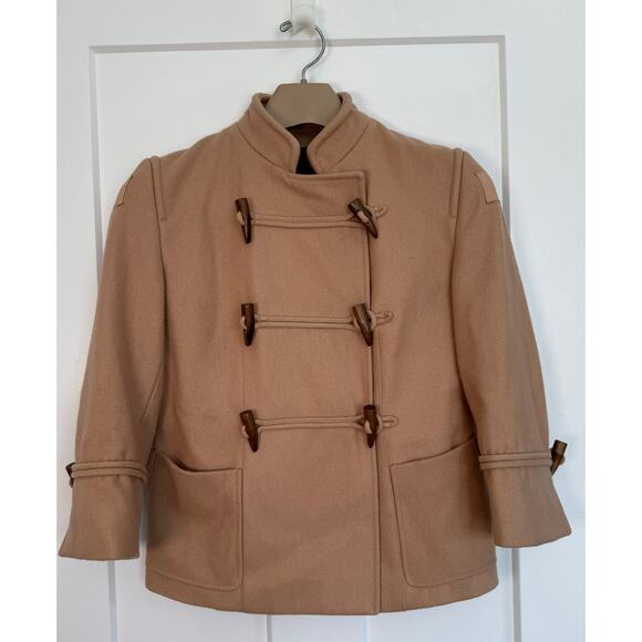 Troy Smith for D Military Double Toggle Coat Tan Caramel SIZE M Wool - Picture 1 of 14